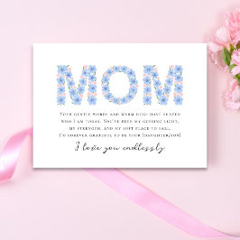 MOM Blommig typografi Elegant Morsdagskort Tack Kort