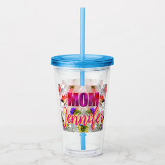 'Mom-Boss-Fire' – Diseño floral en cubos  Take Away Mugg