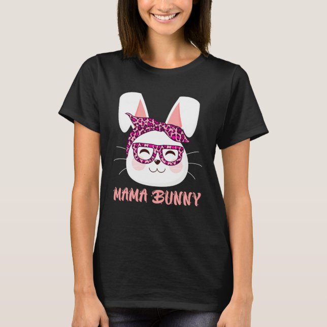 Mom Bunny face cool Easter Bunny Happy Easter Moth T Shirt (Framsida)