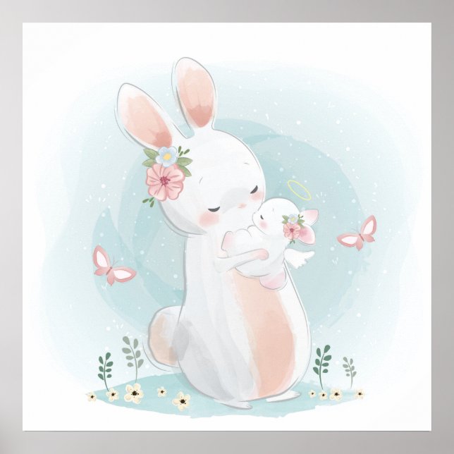 Mom bunny with a baby  poster (Framsidan)