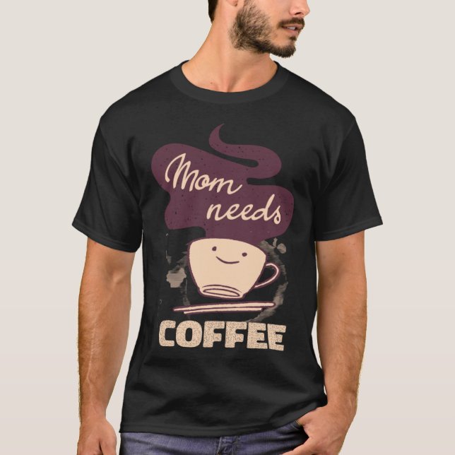 Mom Caffeine Weekend Apparel Coffee T Shirt (Framsida)