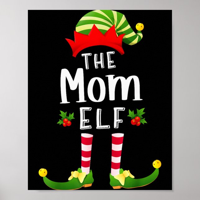 Mom Christmas Elf Matching Pajama X-mas Party  Poster (Framsidan)