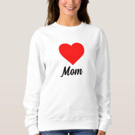 Mom - Classic Red Heart Typography T Shirt