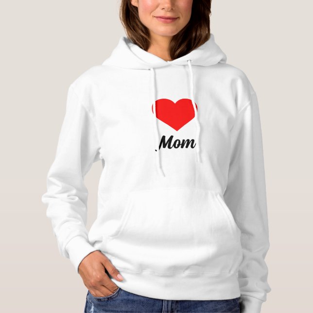 Mom - Classic Red Heart Typography T Shirt (Framsida)