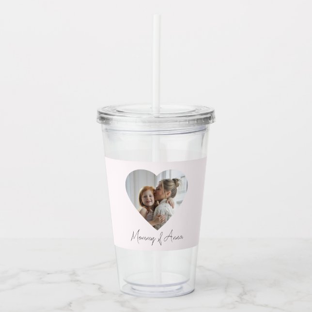 Mom Custom Name & Photo | Acrylic Tumbler Take Away Mugg (Framsida)