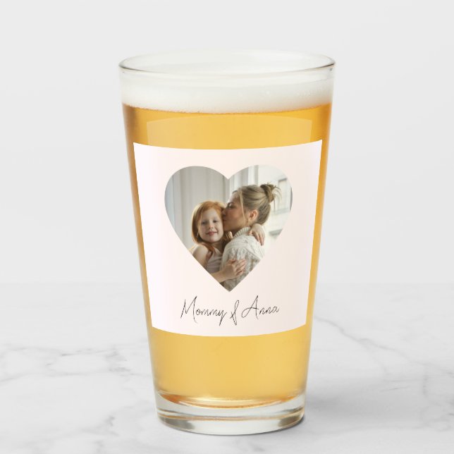 Mom Custom Name & Photo | Personalized Glass Cup Glaskopp (Framsida fylld)