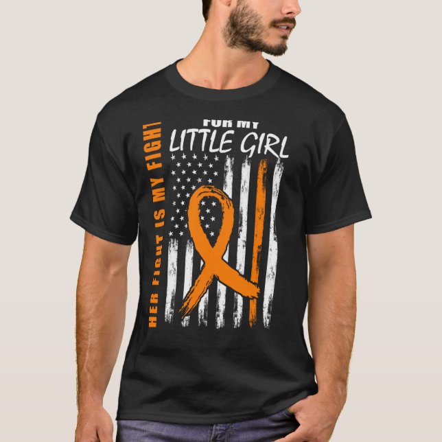 Mom Dad Little Girl Daughter Leukemia Awareness Fl T Shirt (Framsida)