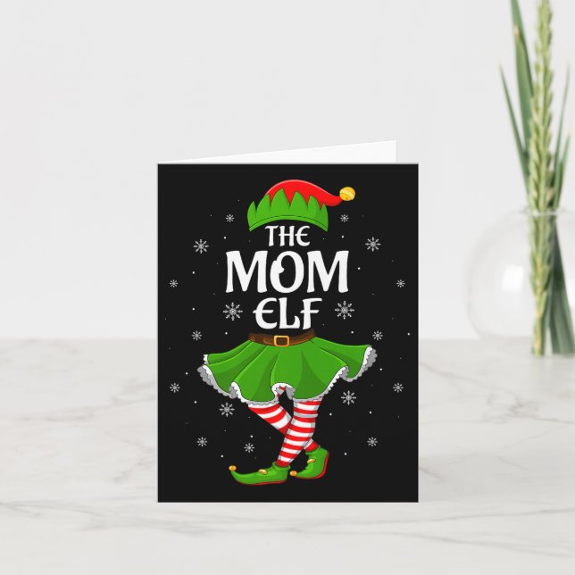 Mom Elf Christmas Family Girls Women Elf Squad Xma Kort (Framsida)