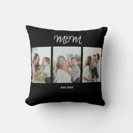 Mom Established, 3-Photo Throw Pillow Kudde