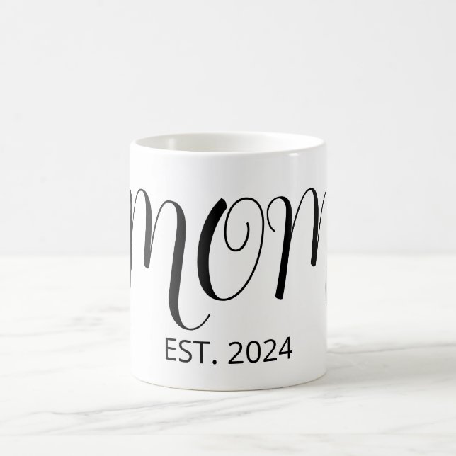Mom Established Big Script New Mom Gift  Kaffemugg (Center)