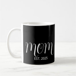 Mom Established Black Scrip New Mom Gift  Kaffemugg