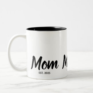  Mom Established Black Script Custom Year Två-Tonad Mugg