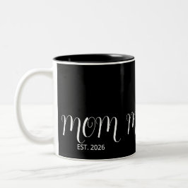 Mom Established Black Script New Mom Gift  Två-Tonad Mugg