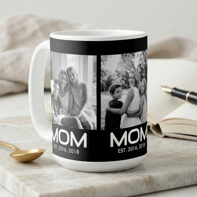 Mom Established Bold Black 3 Photo  Kaffemugg (Skapare uppladdad)