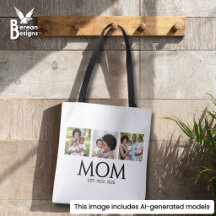 Mom Established Caps White 3 Photo Tote Väska