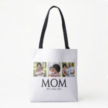 Mom Established Caps White 3 Photo Tote Väska