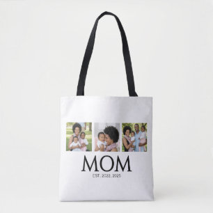 Mom Established Caps White 3 Photo Tote Väska