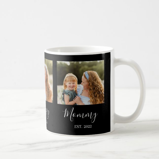 Mom Established Elegant 3 Photo Script Black Kaffemugg (Höger)