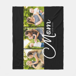 Mom Established Elegant Script Black 3 Photo  Fleecefilt
