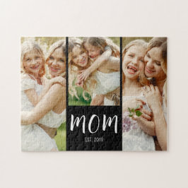 Mom Established Elegant Script Black 3 Photo  Pussel