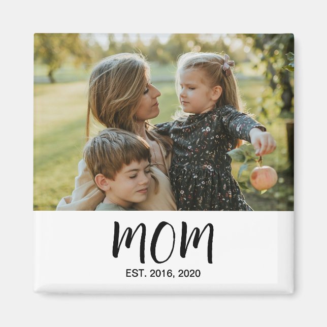 Mom Established Est. Photo Mother's Day Magnet (Framsidan)
