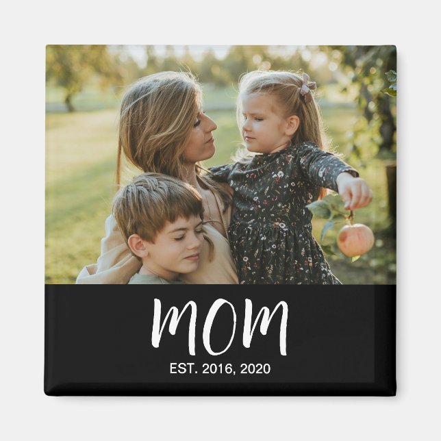 Mom Established Est. Photo Mother's Day Magnet (Framsidan)