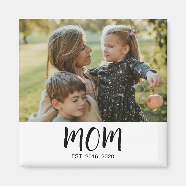 Mom Established Est. Photo Mother's Day Magnet (Framsidan)