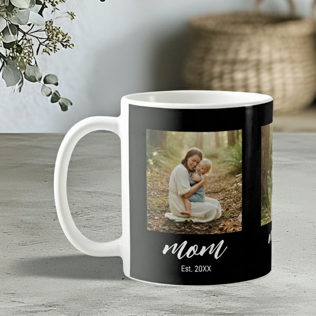 Mom Established Modern Script 3 Photo Kaffemugg (Skapare uppladdad)