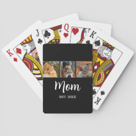 Mom Established Modern Script Black 3 Photo Casinokort