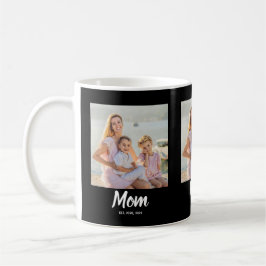 Mom Established Modern Script Black 3 Photo Kaffemugg