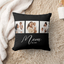 Mom Established Modern Script Black 3 Photo Kudde