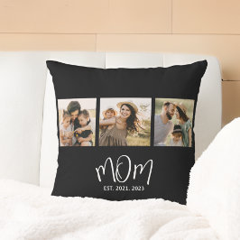 Mom Established Modern Script Black 3 Photo Kudde