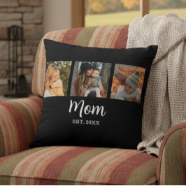 Mom Established Modern Script Black 3 Photo Kudde