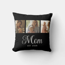 Mom Established Modern Script Black 3 Photo Kudde