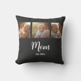 Mom Established Modern Script Black 3 Photo Kudde