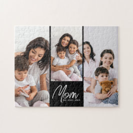 Mom Established Modern Script Black 3 Photo Pussel