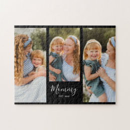 Mom Established Modern Script Black 3 Photo Pussel