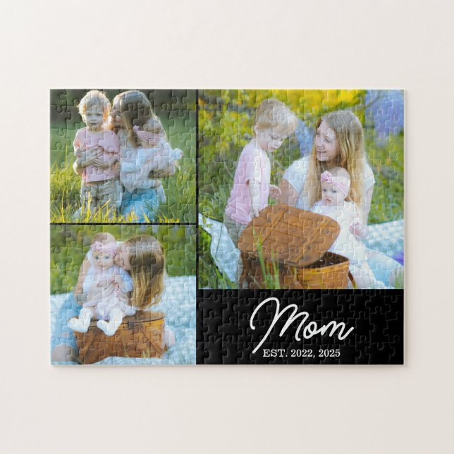 Mom Established Modern Script Black 3 Photo Pussel (Horisontell)