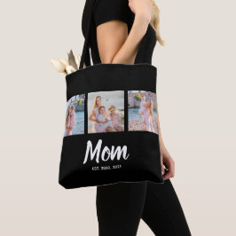Mom Established Modern Script Black 3 Photo Tygkasse