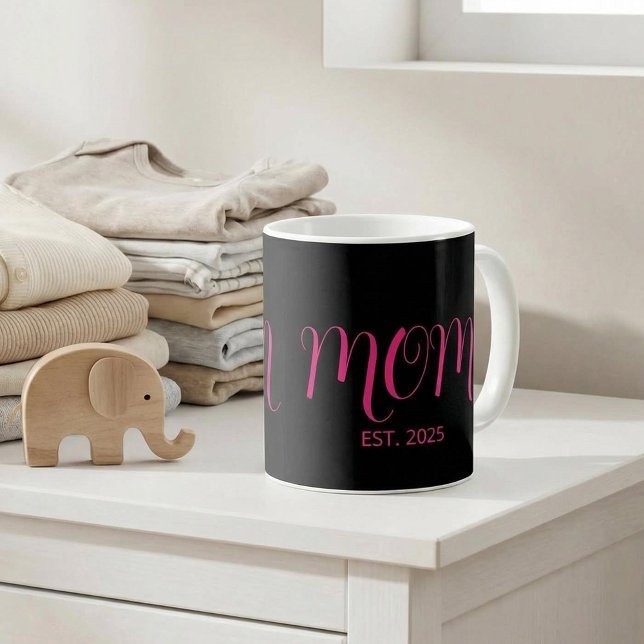 Mom Established New Mom Gift Coffee Mug Kaffemugg (Skapare uppladdad)