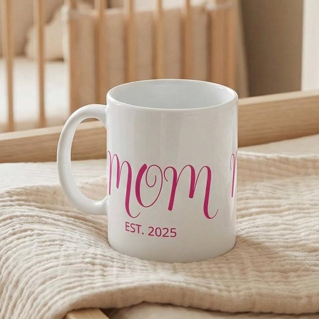 Mom Established New Mom Gift Coffee Mug Kaffemugg (Skapare uppladdad)