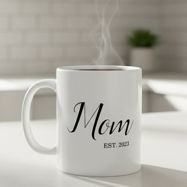 Mom Established New Mom Gift Kaffemugg (Skapare uppladdad)