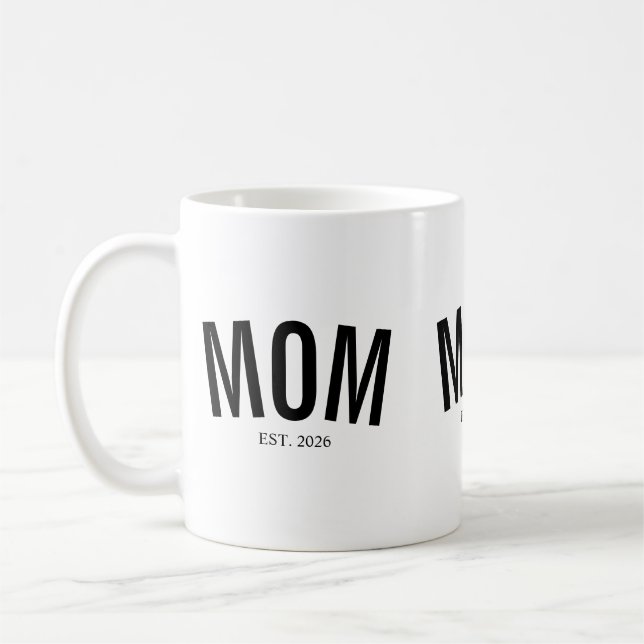 Mom Established New Mom Gift Kaffemugg (Vänster)