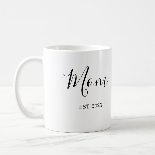 Mom Established New Mom Gift Minimalist Kaffemugg (Vänster)