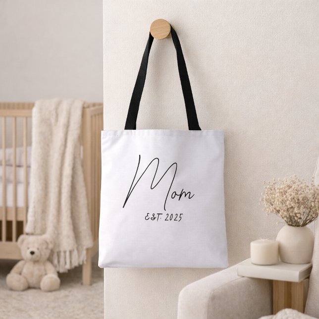 Mom Established New Mom Gift Tote Bag Tygkasse (Skapare uppladdad)