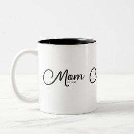 Mom Established New Mom Gift Two-Tone Coffee Mug Två-Tonad Mugg