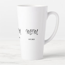 Mom Established New Mom Gift Two-Toned Latte Mug