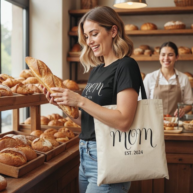 Mom Established New Mom Gift  Tygkasse (Skapare uppladdad)