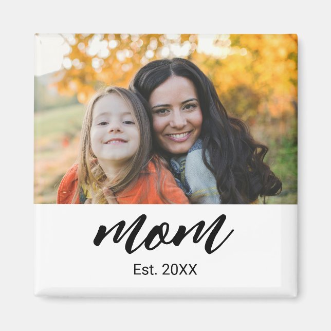 Mom Established Photo Gift  Magnet (Framsidan)