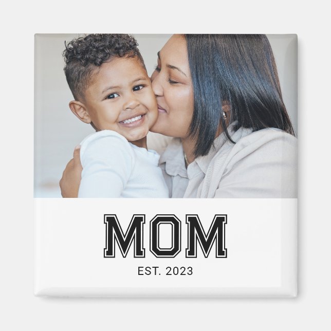 Mom Established Photo Gift Magnet (Framsidan)
